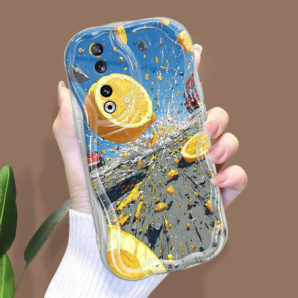 Cute Cartoon Pattern Cream Texture Casing Wavy Edge Soft Silicone Cover Phone Case for Huawei Honor Infinix Tecno iPhone