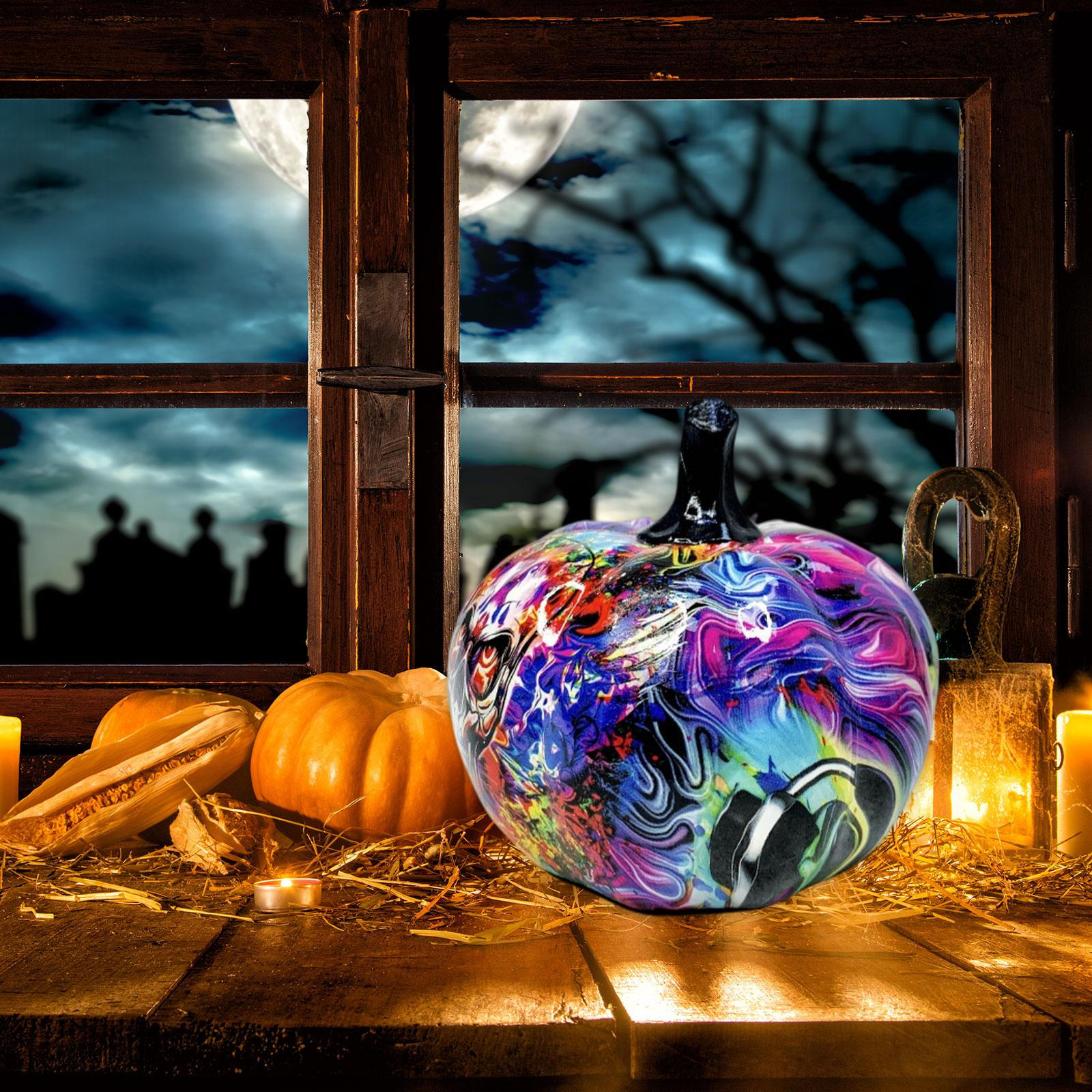 

Тыква Фигурка Хэллоуин Декор Поделки Осенний Урожай Настольное Украшение Миниатюра для S фиолетовый