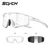 SCVCN Road Photochromic Cycling Glasses Sports Sunglasses Outdoor Cycling MTB Bike Glasses UV400 Men and Women Hiking Windproof 7