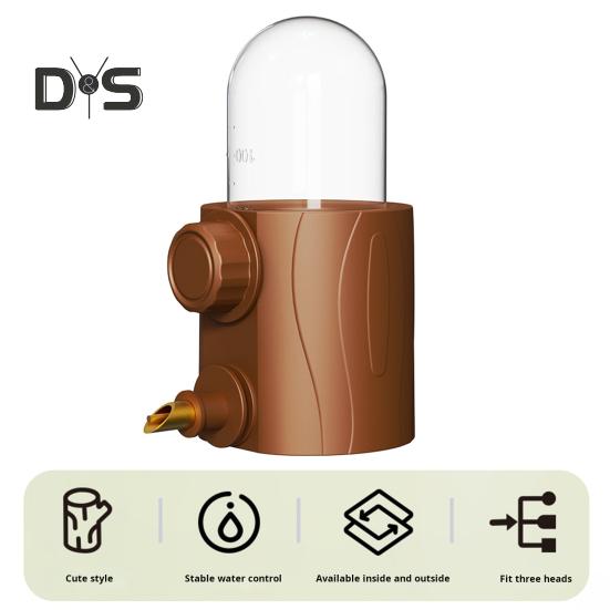 250ml Automatic Birds Water Feeder Stump Shape Parrot Water Dispenser Parakeet Cage Suspended Drinking Device for Small Pets Budgie Lovebirds Canary