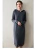 Autumn/Winter Hooded Wool Knit Sweater Dress - Solid, Loose, Soft, Warm, Mid-Length Cashmere.