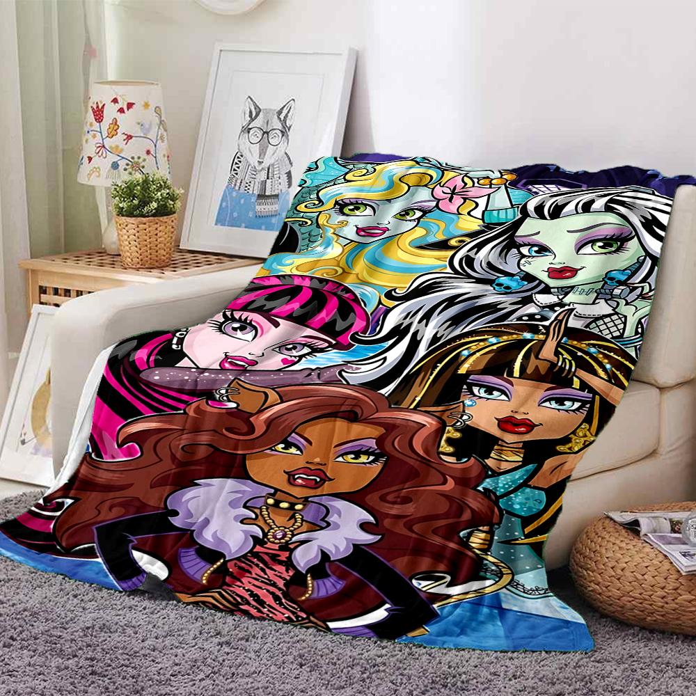 1Pc Monster High Creatures Blanket For Couch Bed Plush Cozy Fuzzy Blanket Super Soft Warm Blankets For Fall And Winter 091829