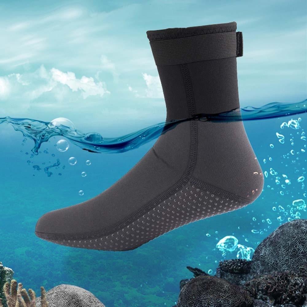 1pair Long Tube Black Diving Socks 3MM Wetsuit Shoes Water Sports Neoprene Water Socks  Kayaking