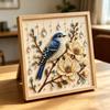 Hummingbird Bead Embroidery Kit, DIY Pearl Art Painting, with Crystal Beads Floral Designs Craft, for Adults Beginners
