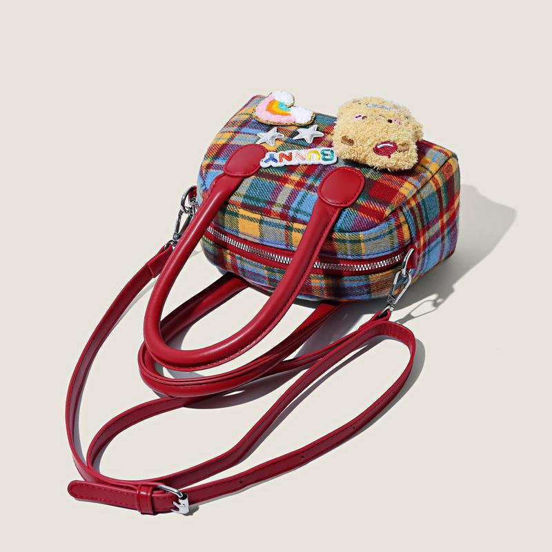 Cute plaid women's crossbody bag with Ins style, fashionable shoulder bag, high appearance, zero wallet