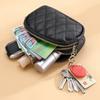 New Double Layer Coin Purse Zipper Multifunctional Key Bag Portable PU Small Handbag