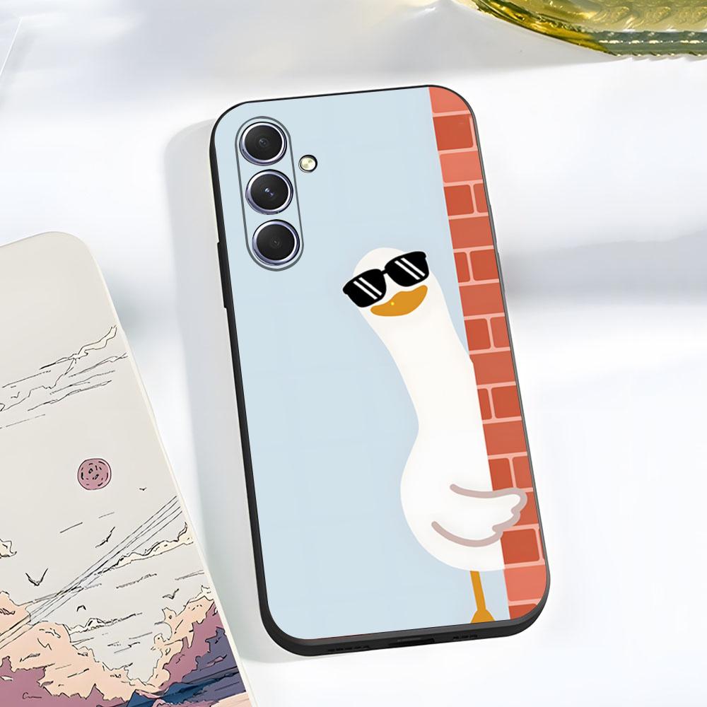 Funny D-DucK Goose Meme Phone Case For Samsung A56 A36 A26 A16 A15 A25 A35 A55 A14 A34 A24 A54 Black Soft Shell