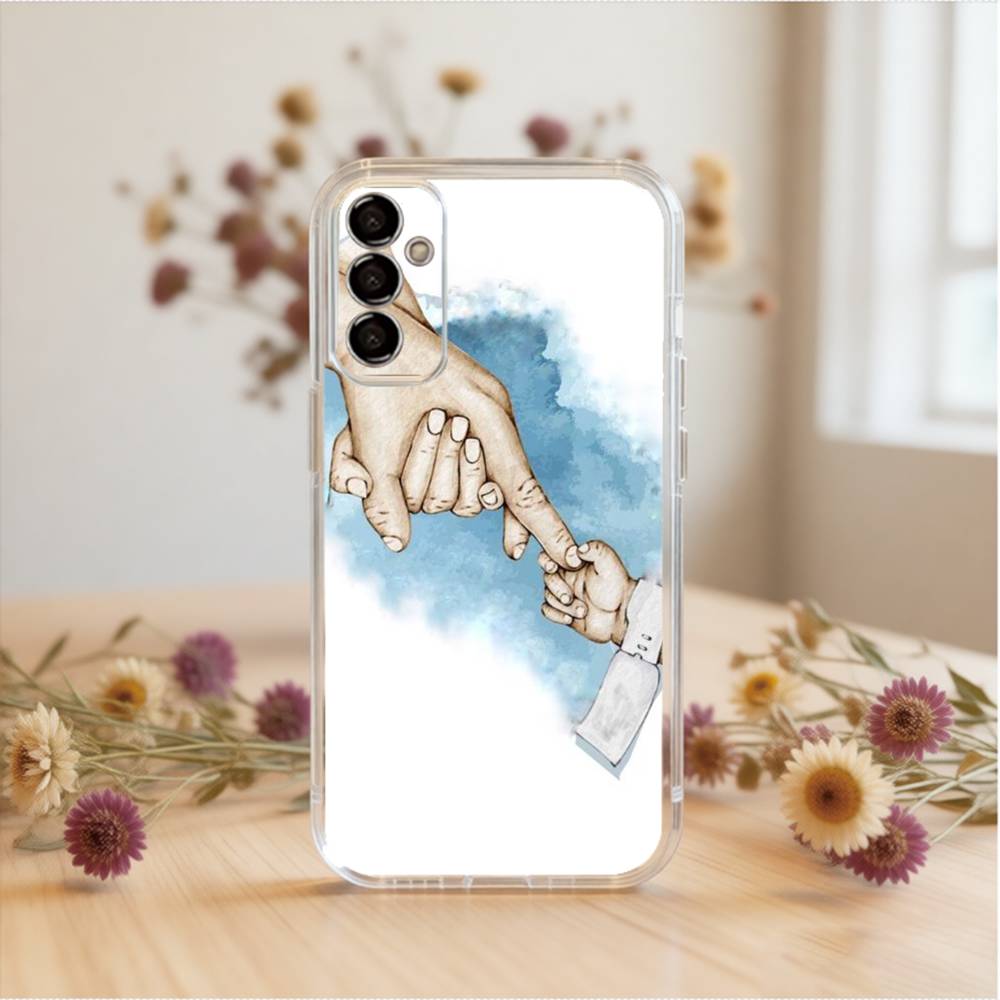 Baby Mom Dad Family Hand   Phone Case For SamsungA10,12,20,21S,30,31,40,50,51,52,70,71 Transparent Cover