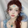 Double Layer Forehead Chain Vintage Luxury Ethnic Headwear Elegant Crystal Necklace  Women Jewelry