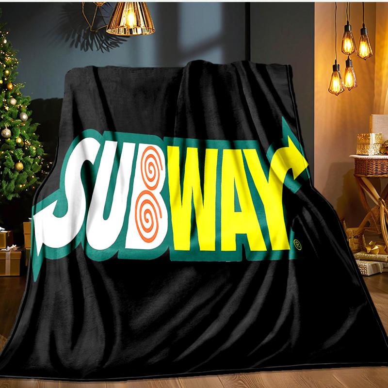 Subway Flannel Blanket, Use for Birthday/Holiday Gift, Soft Blanket for Sofa/Bed/Camping/Office/Tourism Use,All Seasons
