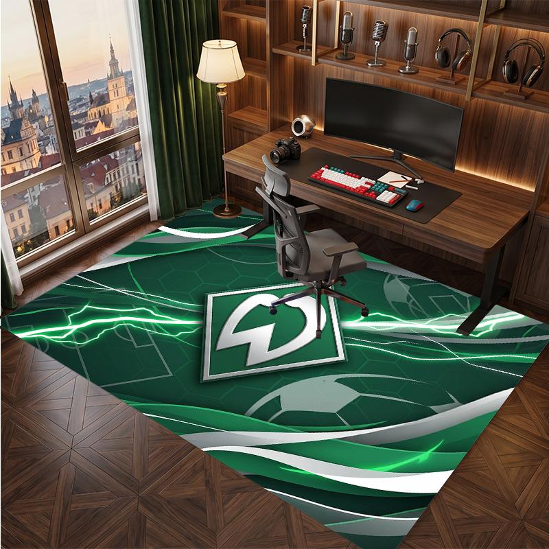 Werder Bremen Fußball Print Kristall-Samt Teppich, Bequemer Wasserabsorbierender Rutschfester Innenboden Teppich