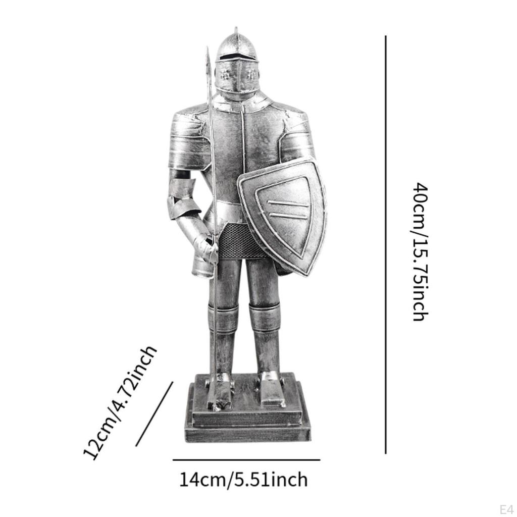 Vaktriddare Skrivbordsstaty 15,7 tum Hög för Hemmakontor Stadig Multifunktionell Samurajskulptur