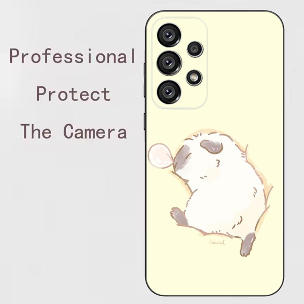 Cute Hamster  Phone Case For Samsung Galaxy A91,A80,A73,A72 ,A71,A53A52,A32 ,A31A22,A21s,A20,Black Cover
