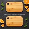 Cutting Board Set with 2 Smooth Sanded Boards, Rounded Corners, and Hanging Holes for Cutting Fruit, Vegetables, and Bread in the Kitchen