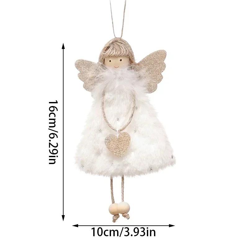 2025 Christmas Tree Pendant Hanging Ornaments Plush Angel Dolls Decoration Xmas Angel Girl Navidad New Year Gifts