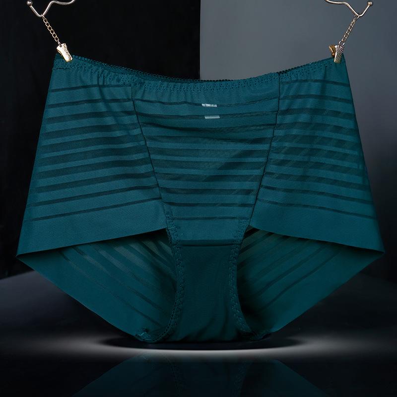 Sexy Lace Mesh Transparent Panties High Waist Women Fashion Briefs Cotton Crotch Plus Size 100kg Boyshorts Ladies Underwear