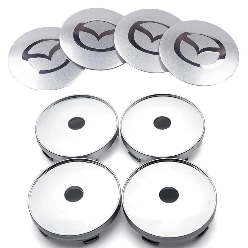 4pcs 56/60mm Car Wheel Center Cover Sticker Hub Cap For Mazda Speed MS 2 3 5 6 323 RX8 MX5 Axela Atenza CX-3 CX-4 CX-5 CX-8 CX-9 h3