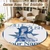 Round Rug Custom NameBillie Eilish Pattern Non Slip Carpet Home Floor Decor
