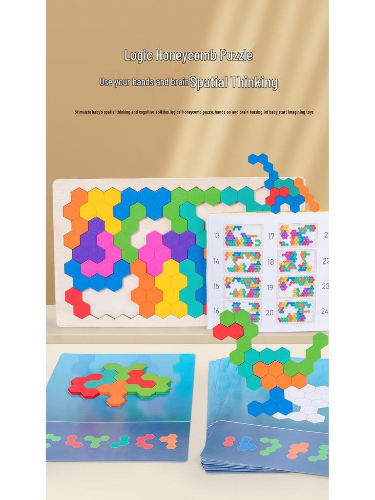 Children's Wooden Tetris Puzzle - Educational Toy for Early Learning and Logical Thinking