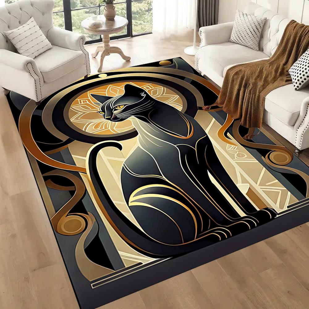 Moonlit Cat Dream Floor Mats for Living Room, Bedroom and Room Decoration Are Suitable for Gifts.