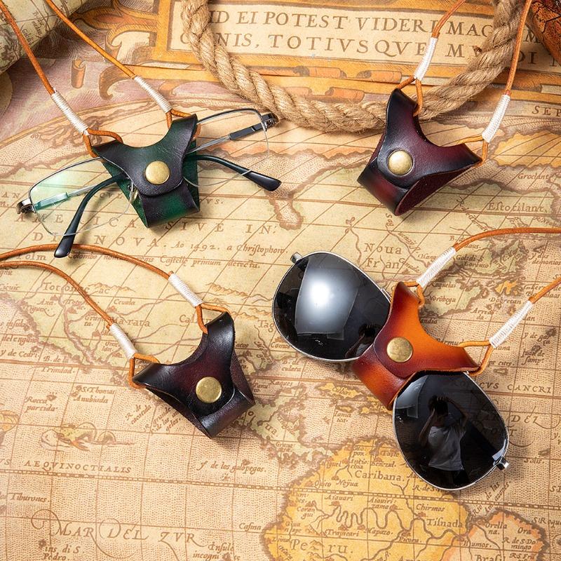 New Leather Glasses Chain Neck Glasses Rope Retro Glasses Storage Lanyard Anti-drop Rope Portable Sunglasses Lanyard Men
