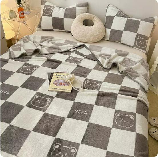 Milk Velvet Coral Fleece Flannel Blanket: Thick, Cozy Sofa Cover or Office Nap Blanket. Perfect Gift.