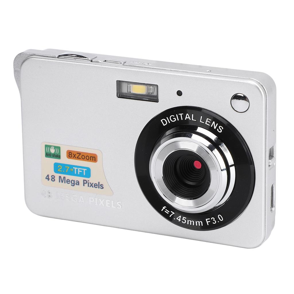 Digital Camera with Fill Light 2.7 Inch TFT LCD Screen Anti Shake 48MP 550mAh Auto Focus 8X Digital