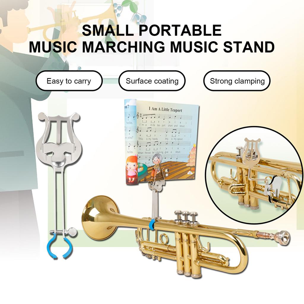 Trumpet Lyre Holder Stand Trumpet Trombone Sheet Music Clip Music Book Clip Trumpet Music Holder for Marchings Bands