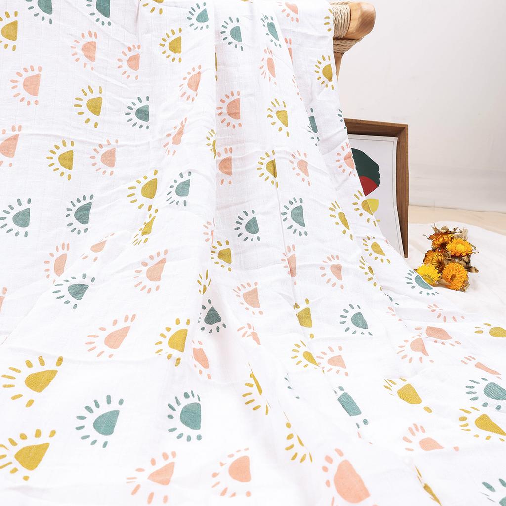 HappyFlute 120*110cmBaby Muslin Swaddle 100% Cotton Summer Cute Print Baby Blankets