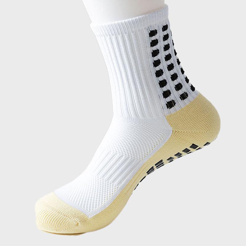 

Male Spring and Autumn Thick Silicone Bottom Yoga Football Glue Non Slip Tube Socks 1 pair белый