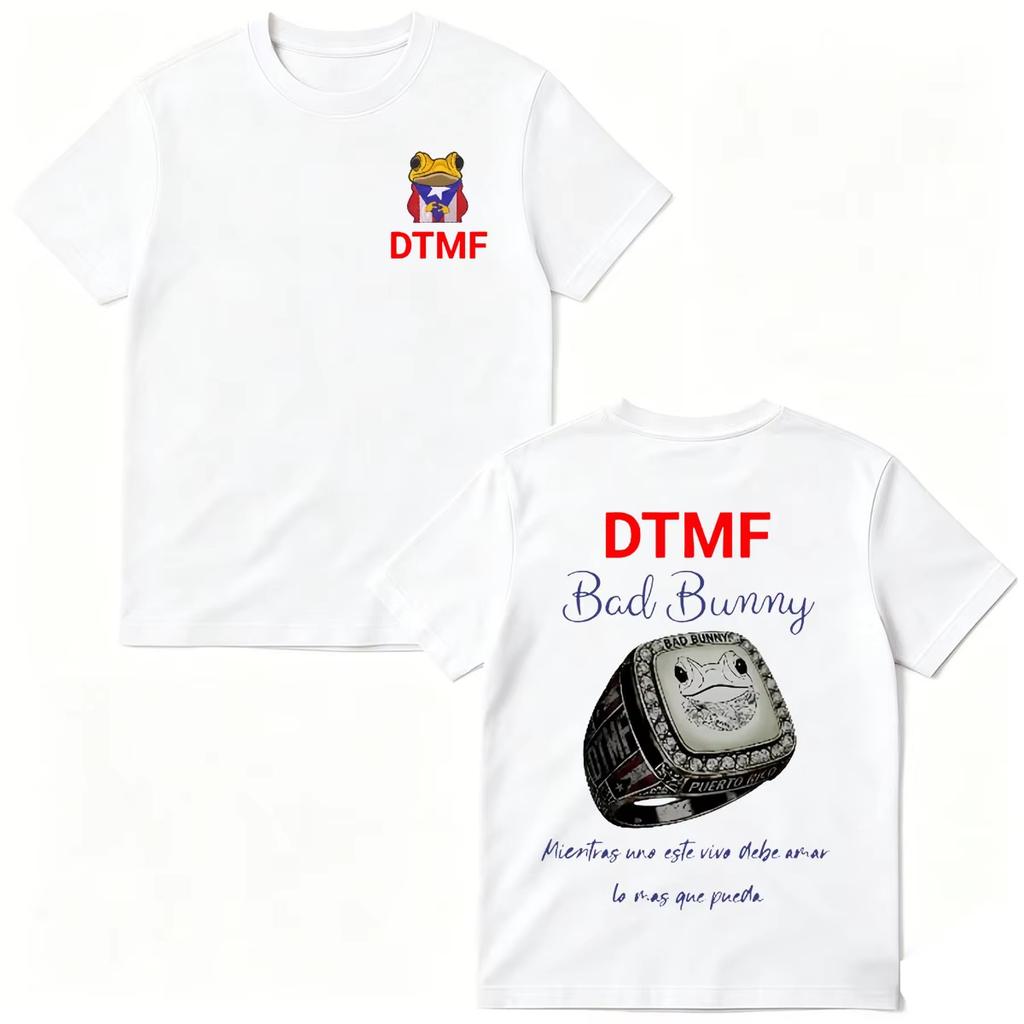 Rapper Bad Bunny Debi Tirar Mas Fotos DTMF Unisex Fashion Hip Hop Loose Short Sleeve Streetwear Tshirt