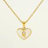 Personalized Heart Letter Necklace: Stainless Steel & Natural Shell Clavicle Chain