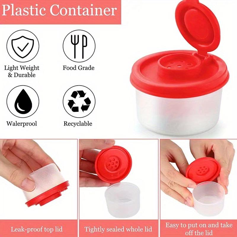 Outdoor Spice Jar with Moisture-proof and Transparent Red Cover for Camping and Picnic