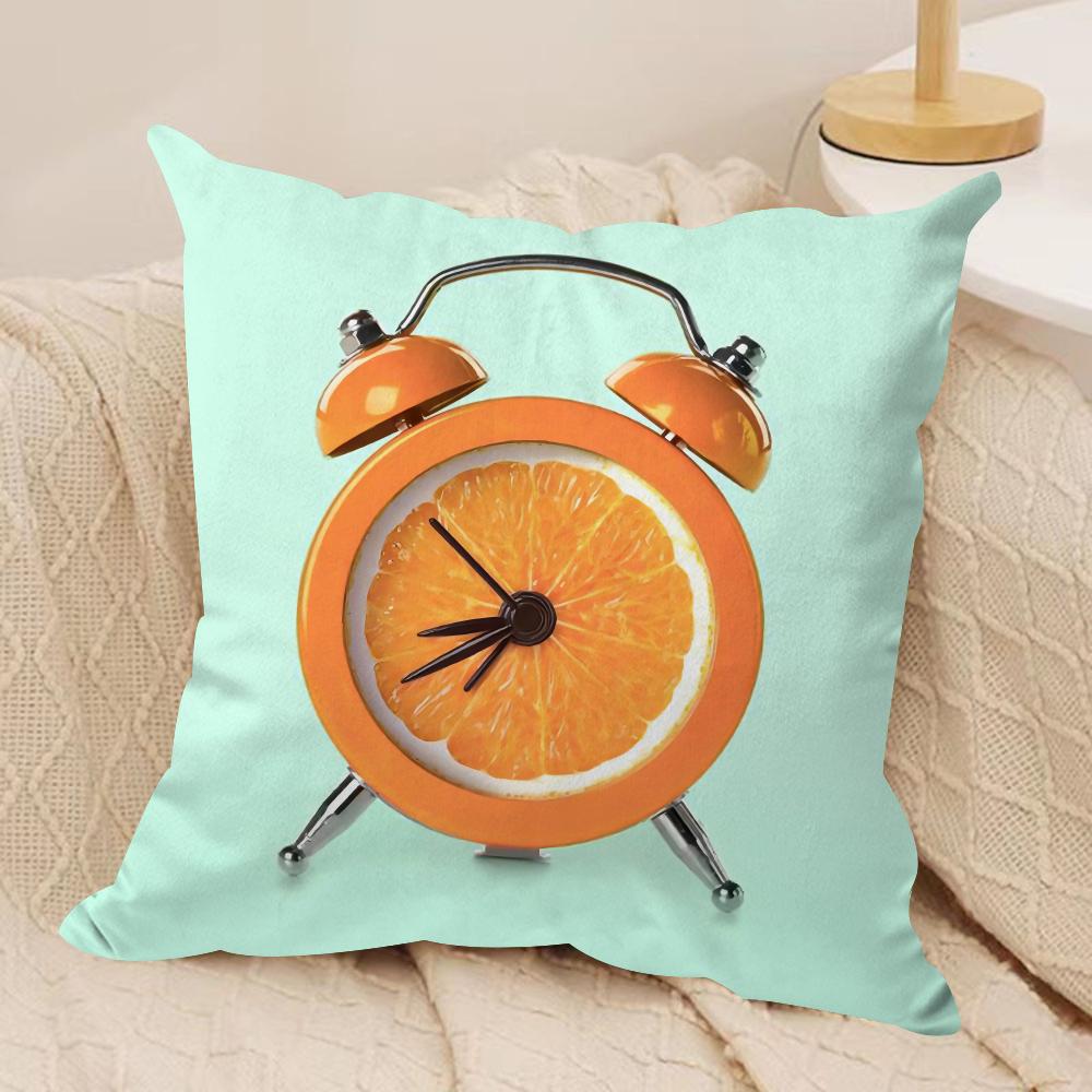 Creative Fruit Cushion Cover Silky Short Plush Sofa Pillow Cover Hidden Zipper Soft Dustproof Case for Home Decor