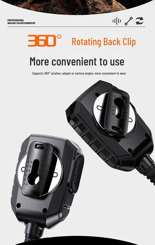 M6 Handheld Microphone for Walkie-Talkie: Compatible with Baofeng Quansheng UV-K6 UV5R, Shoulder Mic for K/M Head Station.