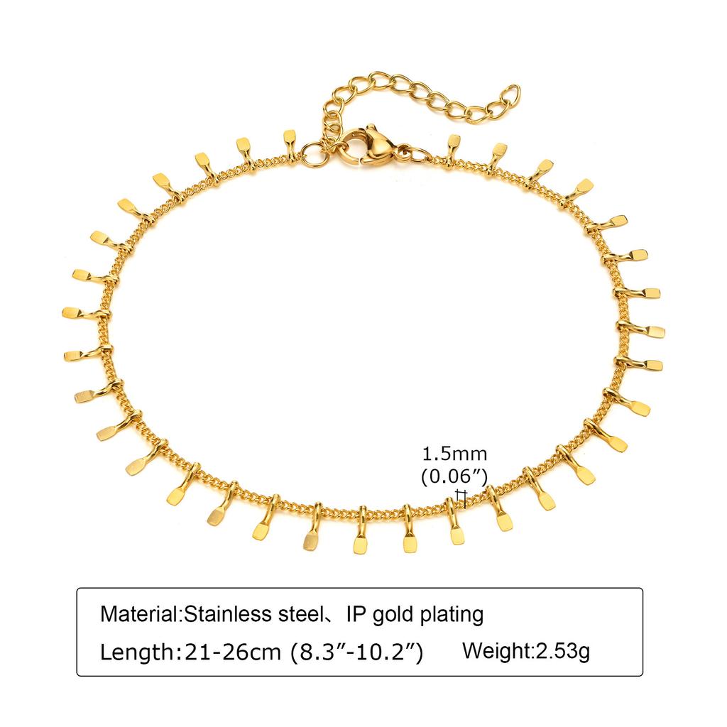 Stainless Steel Dangle Anklet for Women, Fringe Chain Anklet Bracelet on Leg ,Bohemian Style Summer Anklet Beach Jewelry