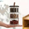 Stackable Airtight Food Storage Jars, Clear Plastic Spice Containers with Lids for Kitchen Pantry