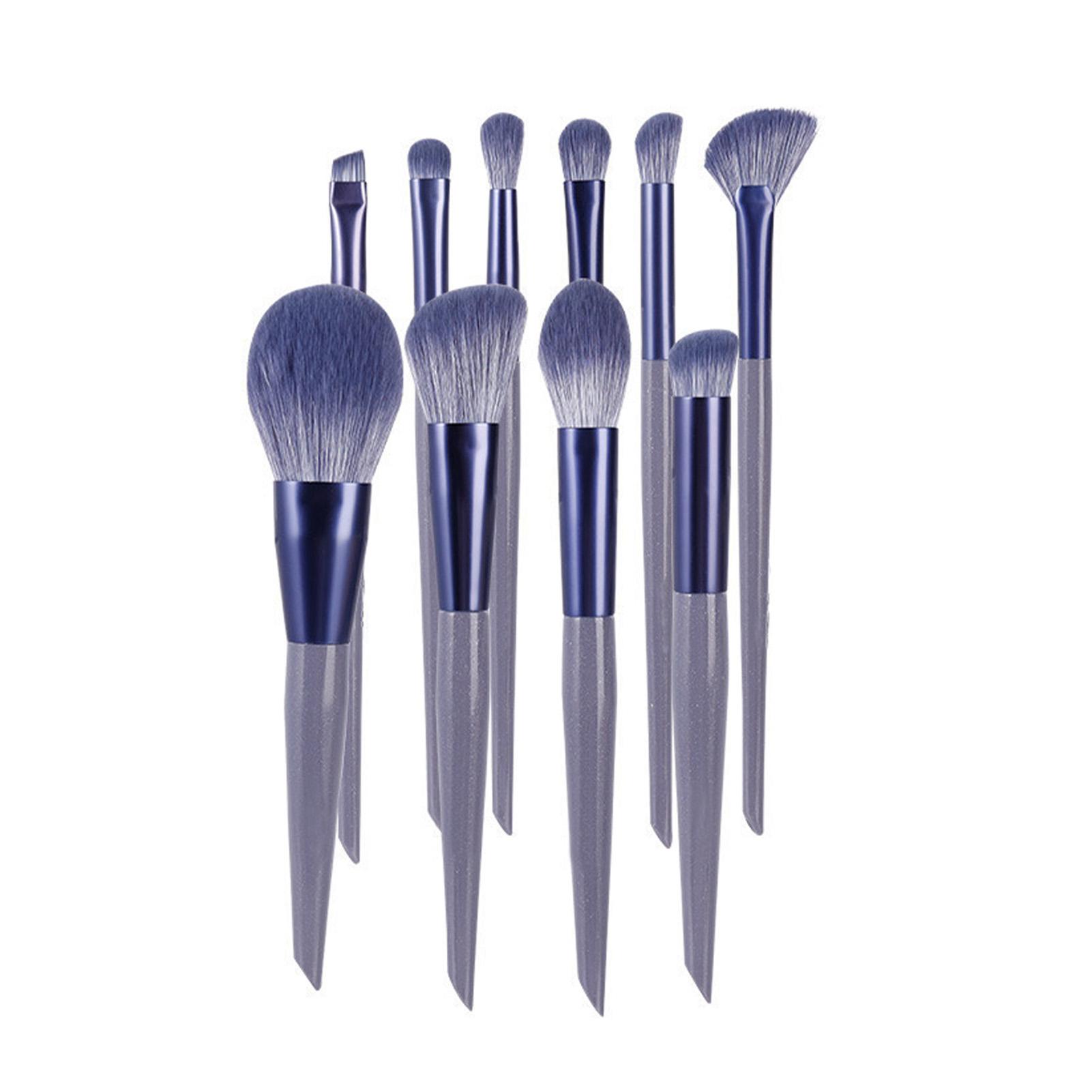 

Набор из 10 кистей для макияжа, кисти для теней с мягким ворсом для рассыпчатой пудры, румян, консилера, фиолетовый