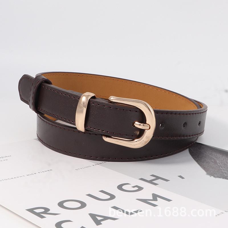 Womens Pu Leather Belt With Metal Pin Closure For Trendy And Versatile Looks