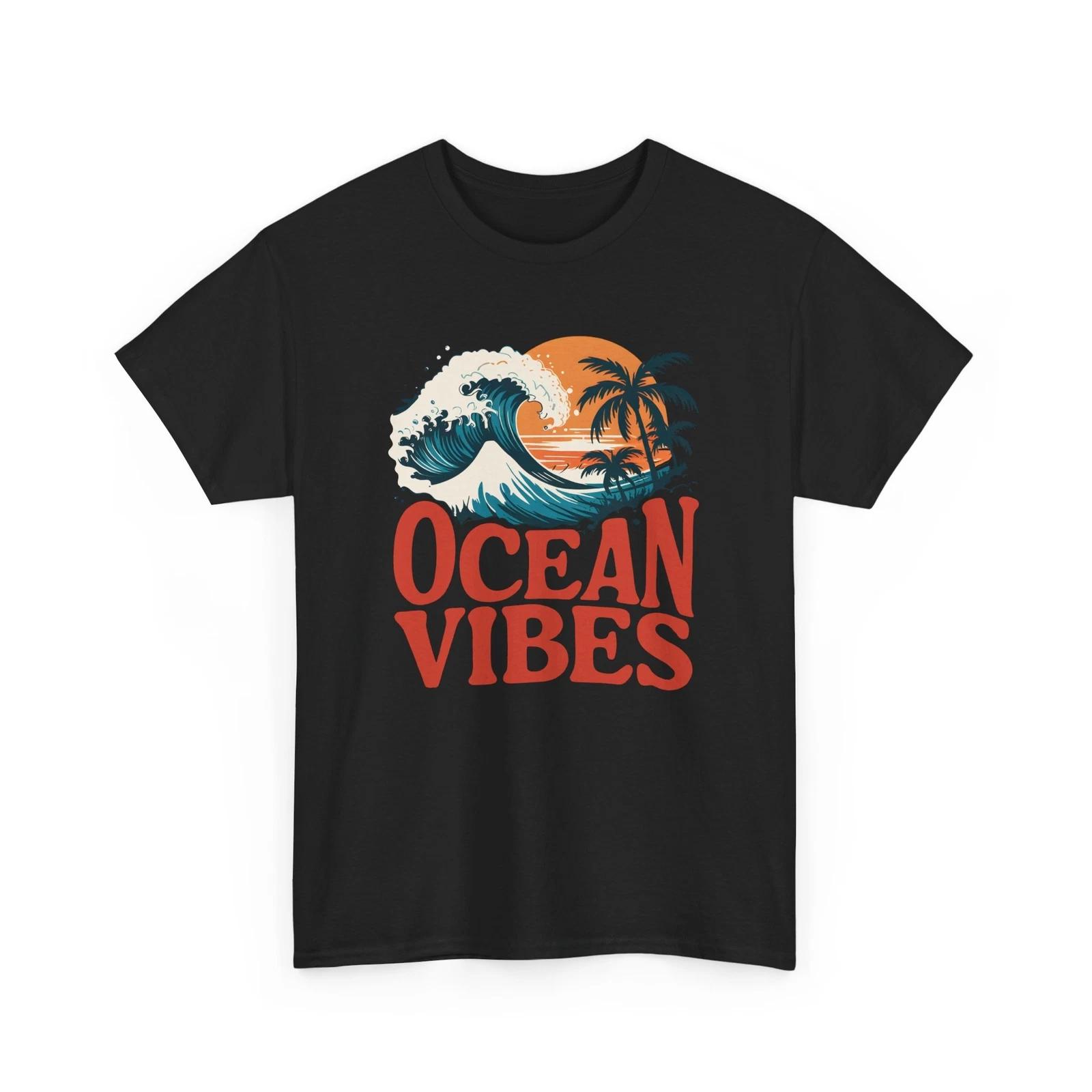 Beach Vibes T-Shirt | Summer Ocean Waves Tee | Retro Ocean Vibes Shirt XL