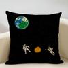 Planet Illustration Cushion Cover Household Decoration Linen Sofa Cushion Cover: Skin-Friendly & Breathable With Invisible Zippe