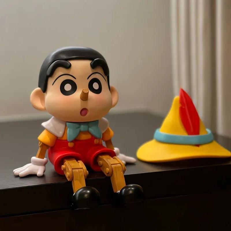 Puppet Crayon Shin-chan Figurine Cosplay Pinocchio Blockhead Anime Figure Ornament Action Model Collection Birthday Gifts