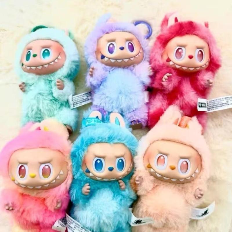 Populære Labubu Plysj Nøkkelringer Trendy Lek Rabub Myk Kort Plysj Dukke Leke Søtt Tegneserie Anheng for Skolesekk Håndveske Bil