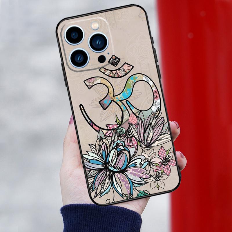 Om Symbol Phone Case For iPhone 16 Pro Max 11 12 13 14 15 Pro Max Mini XR 16 15 Plus 16e Cover Coque