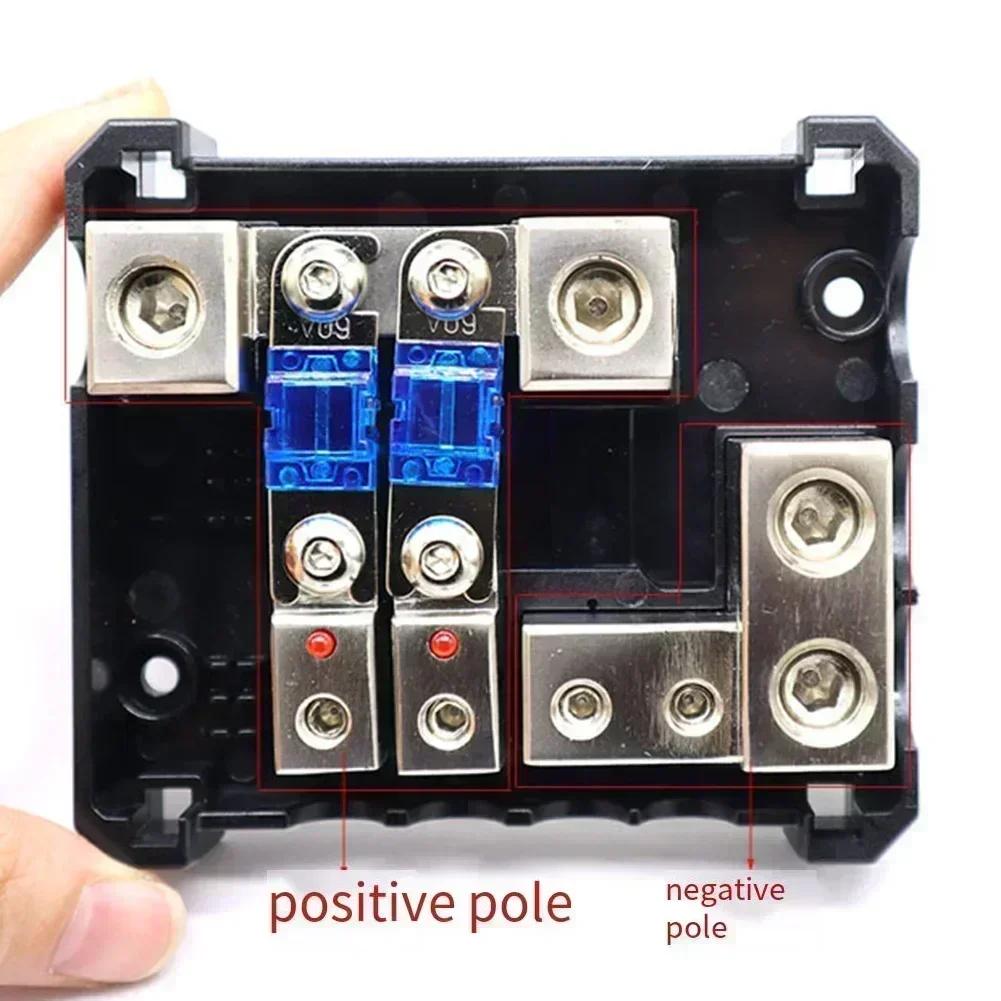 4-Way Fuse Holder Block With 60A Fuses For Car & Boat Audio Systems 4-Way Fuse Holder Block With 60A Fuses For Car & Boat