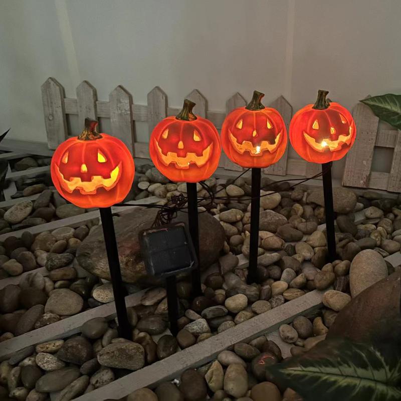 Solar Outdoor Courtyard Floor Insertion Lamp Halloween Garden Resin Landscape Decoration Lamp Pumpkin Resin Craft Atmosphere Lamp