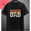 Unisexs Casual Crew Neck Tshirt With Geometric Badminton Players Print Fashion Shortsleev Cotton Tshirt Allseason Sportswear