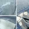 Cleanfit Style 501 Mid Rise Straight Leg Vintage Ice Blue Washed Patch Destroy Jeans Men