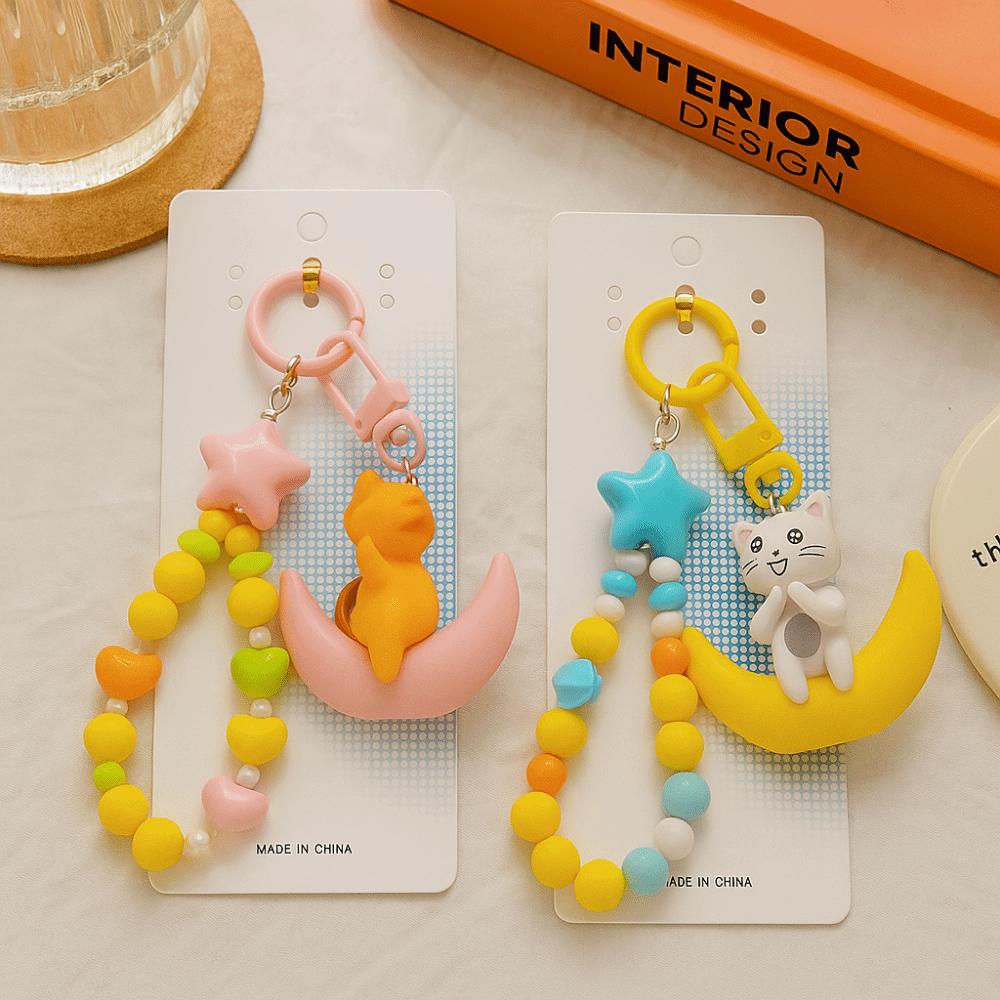 Soft Furry Simulated Cat Doll White Gray Stuffed Cat Keychain Kitten Plush Toy Girls Gift