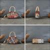 Hand-woven Genuine Leather Color-blocked Shell Bag Hand-held Crossbody Women's Bag